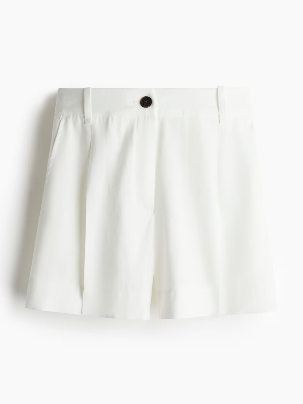 High-Rise White Tailored Women's Shorts